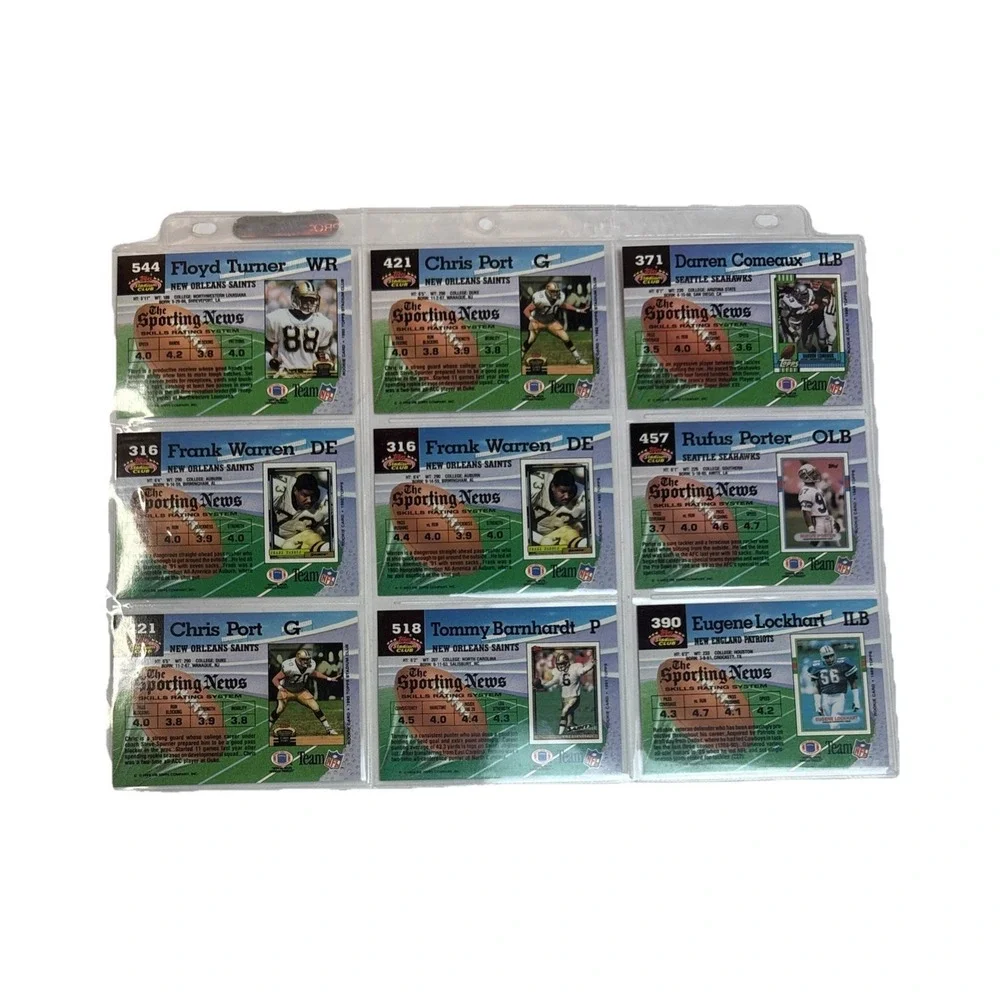 Vintage 1992 Topps Stadium Club NFL Player Cards 11 Sleeve Pages Lot 99 Cards